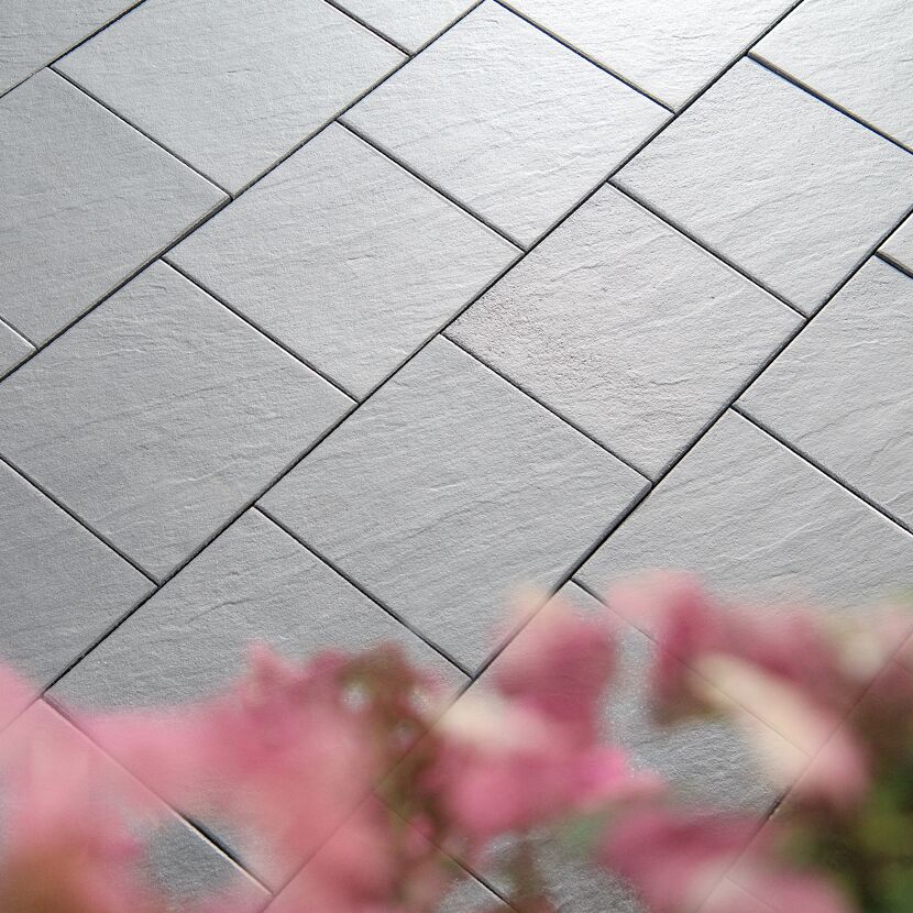 Terrassenplatte 'T-Court Posh' mittelgrau 40 x 40 x 4 cm