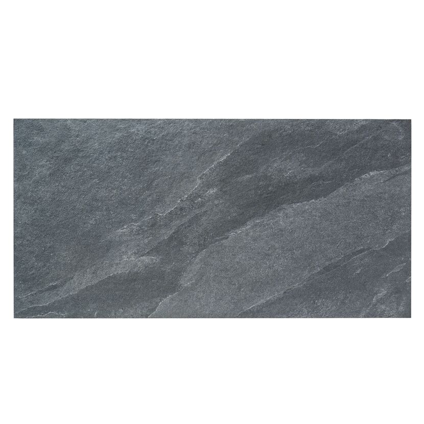 Terrassenplatte 'T-Court Connected' basaltfarben 80 x 40 x 4 cm