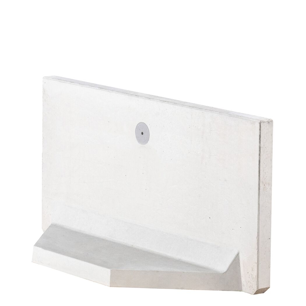 Graue L-Stein-Ecke aus Beton.