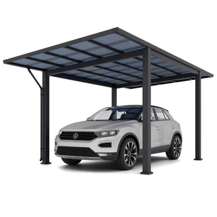 Einzelcarport 'Wing Plus Standard' Aluminium anthrazit 293 x  250 x 530 cm