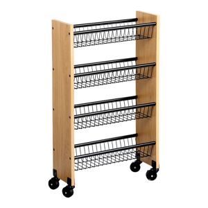 Küchenrollwagen schwarz/holzfarben 45 x 77 x 17 cm