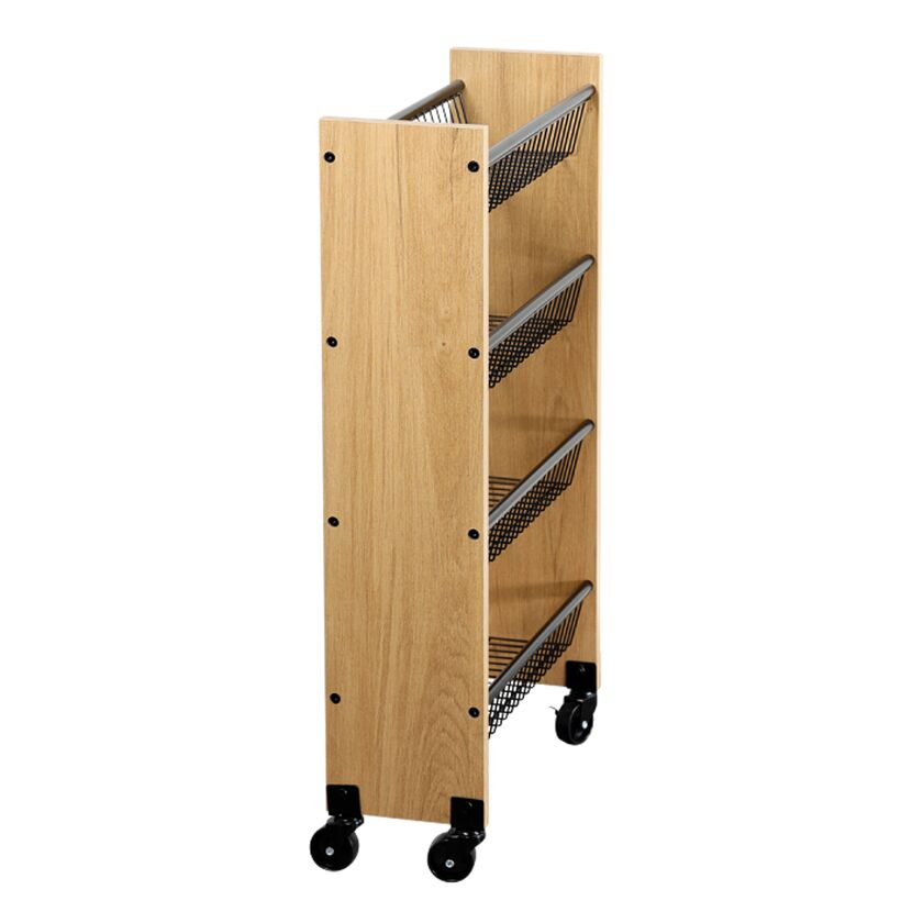 Küchenrollwagen schwarz/holzfarben 45 x 77 x 17 cm
