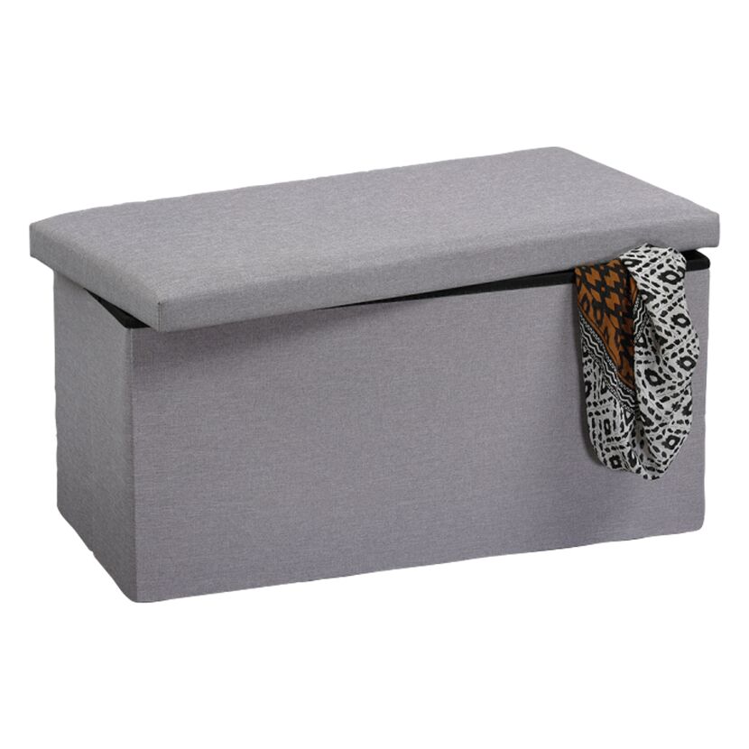 Sitzbank mit integriertem Stauraum grau 76 x 38 x 38 cm