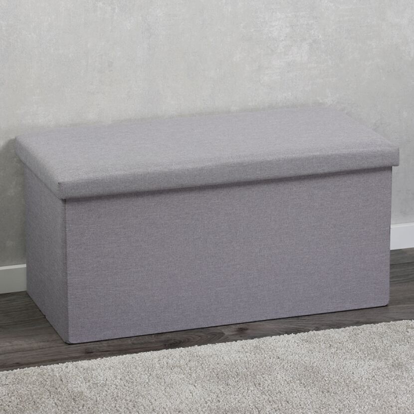 Sitzbank mit integriertem Stauraum grau 76 x 38 x 38 cm