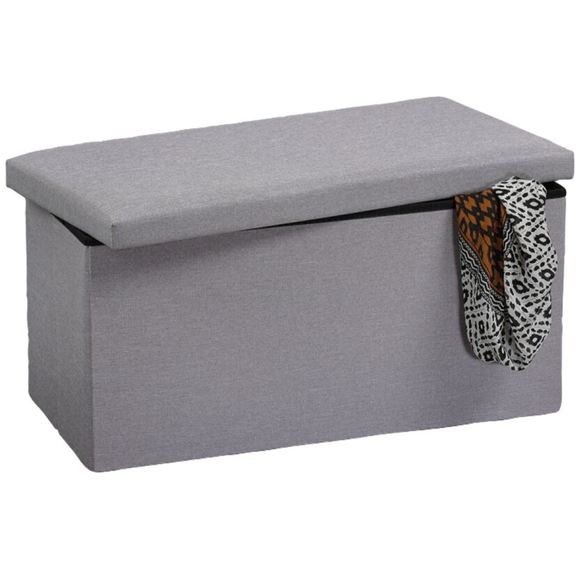 Sitzbank mit integriertem Stauraum grau 76 x 38 x 38 cm