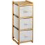Aufbewahrungsregal mit 3 Stoffboxen Bambus braun 29,5 x 87 x 33,5 cm