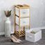 Aufbewahrungsregal mit 3 Stoffboxen Bambus braun 29,5 x 87 x 33,5 cm