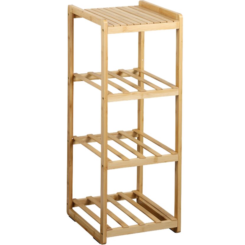 Aufbewahrungsregal mit 3 Stoffboxen Bambus braun 29,5 x 87 x 33,5 cm