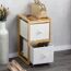 Aufbewahrungsregal mit 2 Stoffboxen Bambus braun 29,5 x 57 x 33,5 cm