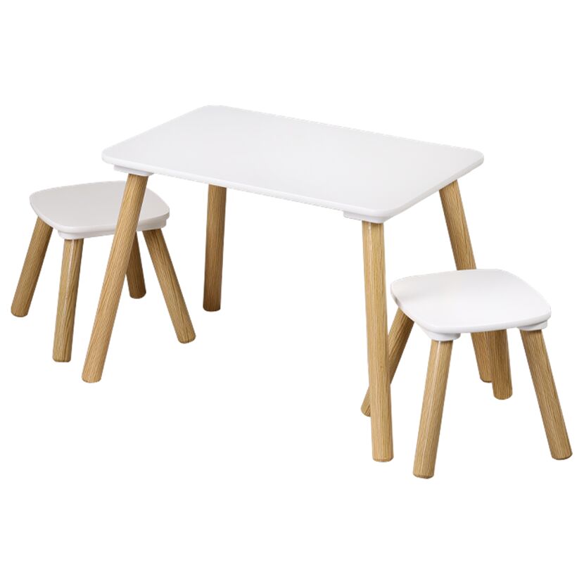 Kindersitzgruppe holzfarben/weiß 3-teilig