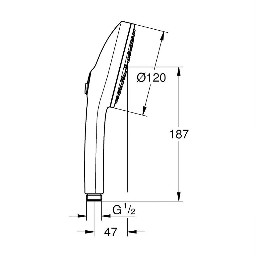 Handbrause 'Vitalio Joy+ 120' chromfarben 3 Strahlarten