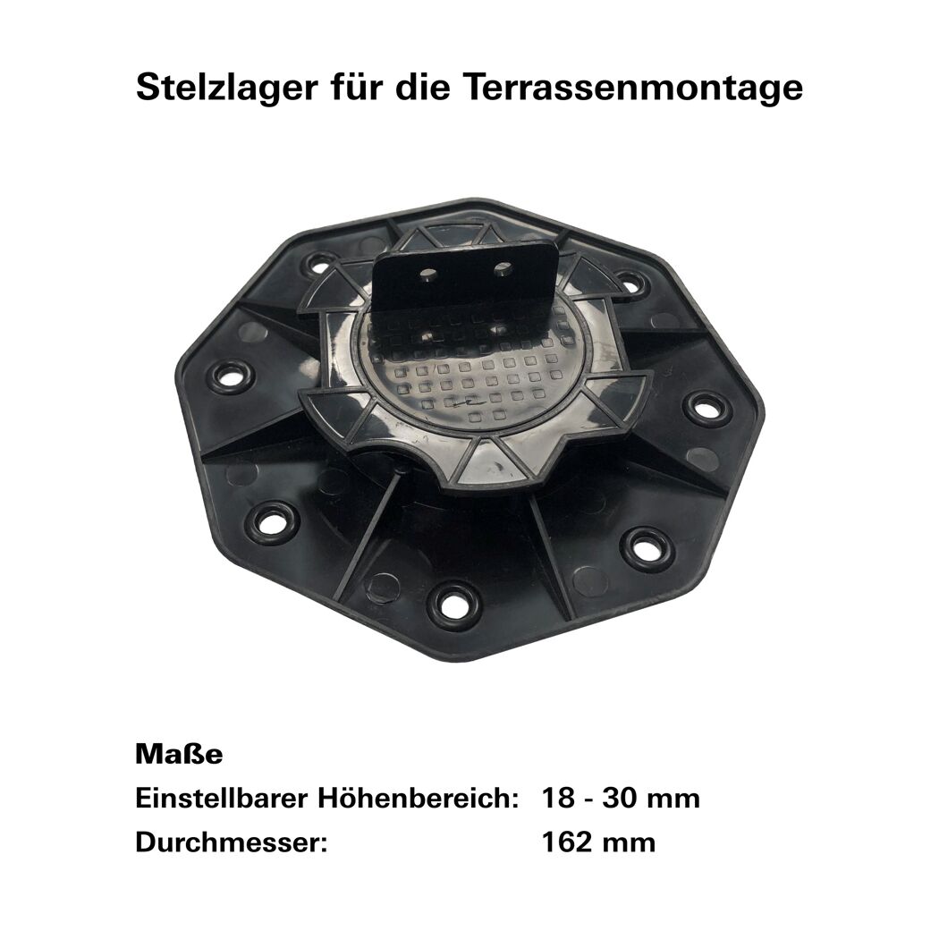 Terrassenlager Kunststoff 16,2 x 16,2 x 1,8 cm schwarz