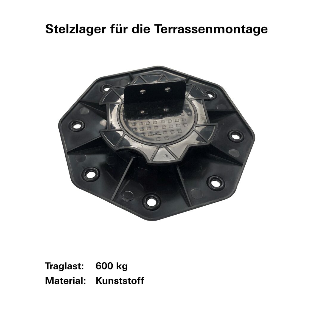 Terrassenlager Kunststoff 16,2 x 16,2 x 1,8 cm schwarz