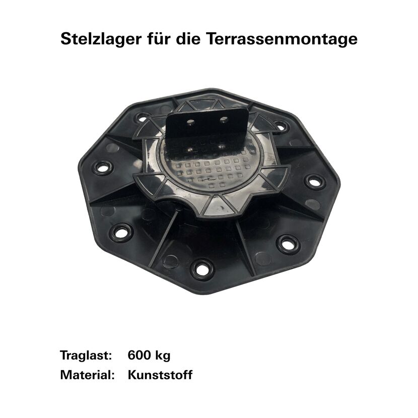 Terrassenlager Kunststoff 16,2 x 16,2 x 1,8 cm schwarz