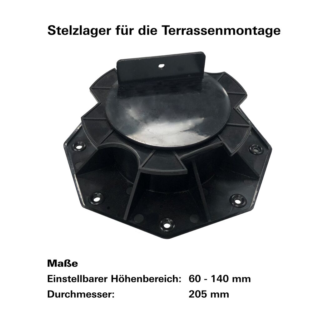 Terrassenlager Kunststoff 16,2 x 16,2 x 6 cm schwarz