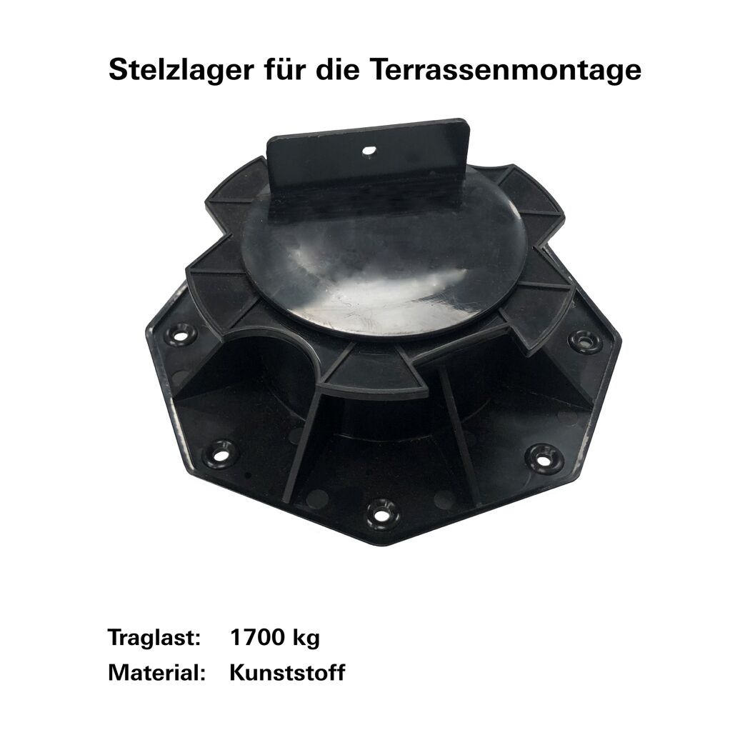 Terrassenlager Kunststoff 16,2 x 16,2 x 6 cm schwarz