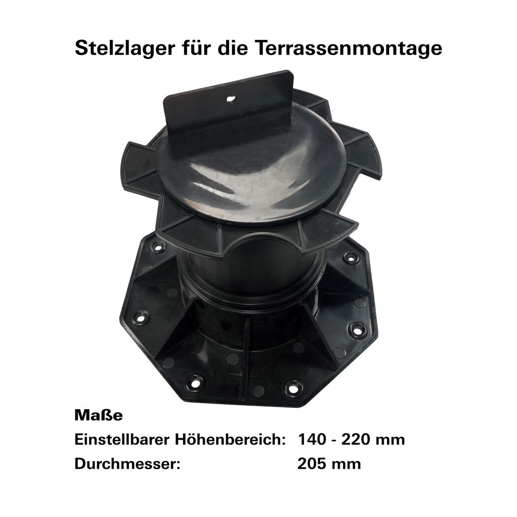 Terrassenlager Kunststoff 20,5 x 20,5 x 14 cm schwarz