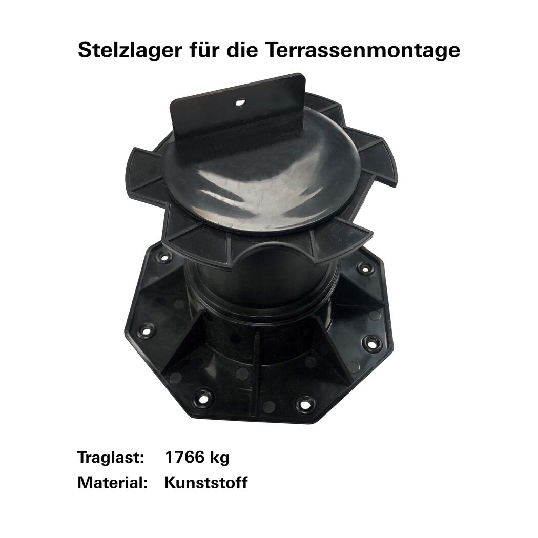 Terrassenlager Kunststoff 20,5 x 20,5 x 14 cm schwarz