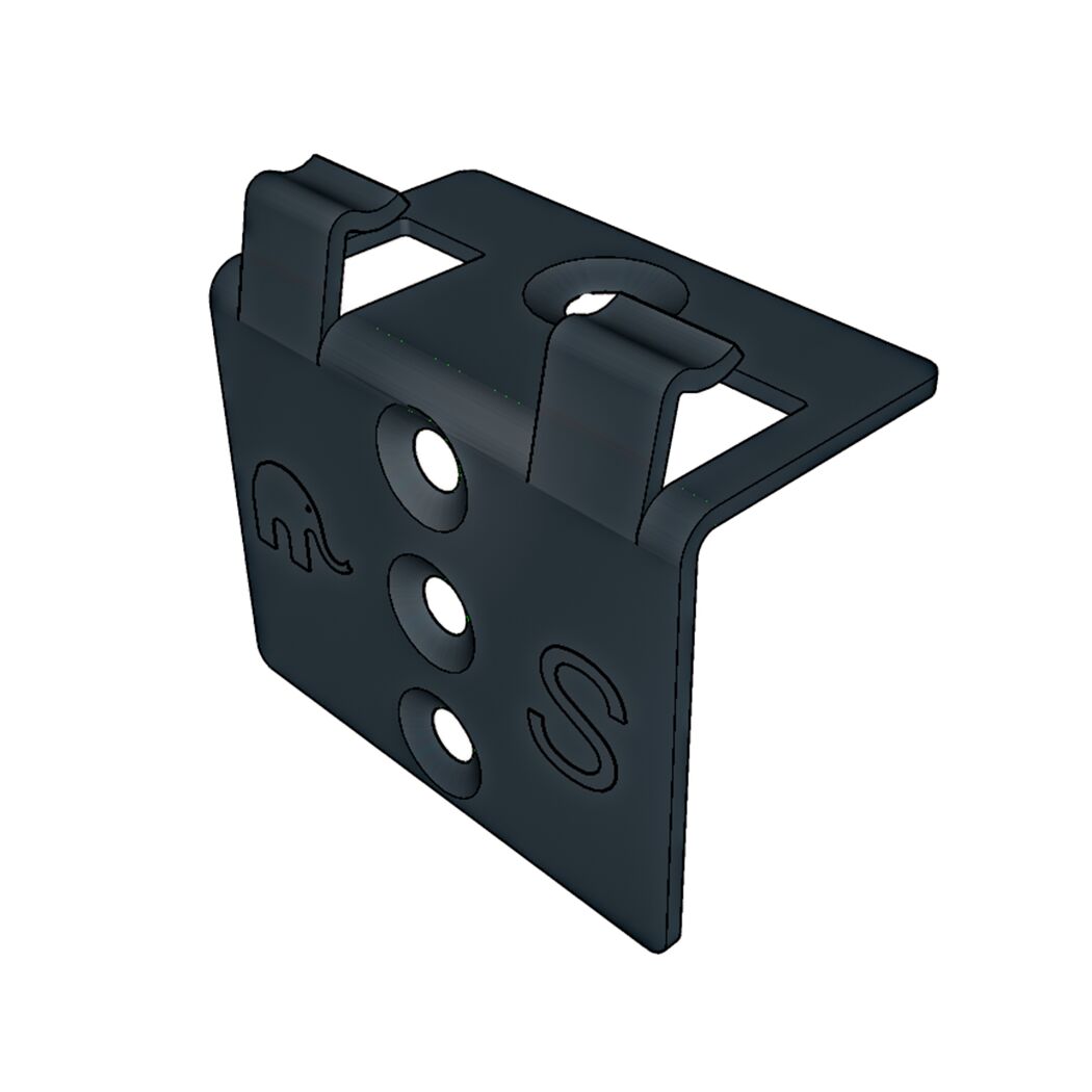 Montageclip Edelstahl 4 x 2,2 x 3,9 cm schwarz 16 Stück