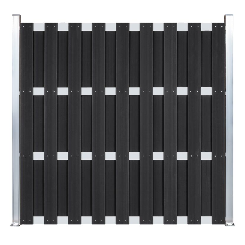 Zaunelement 'Grace Line' WPC/Aluminium grau 180 x 180 cm