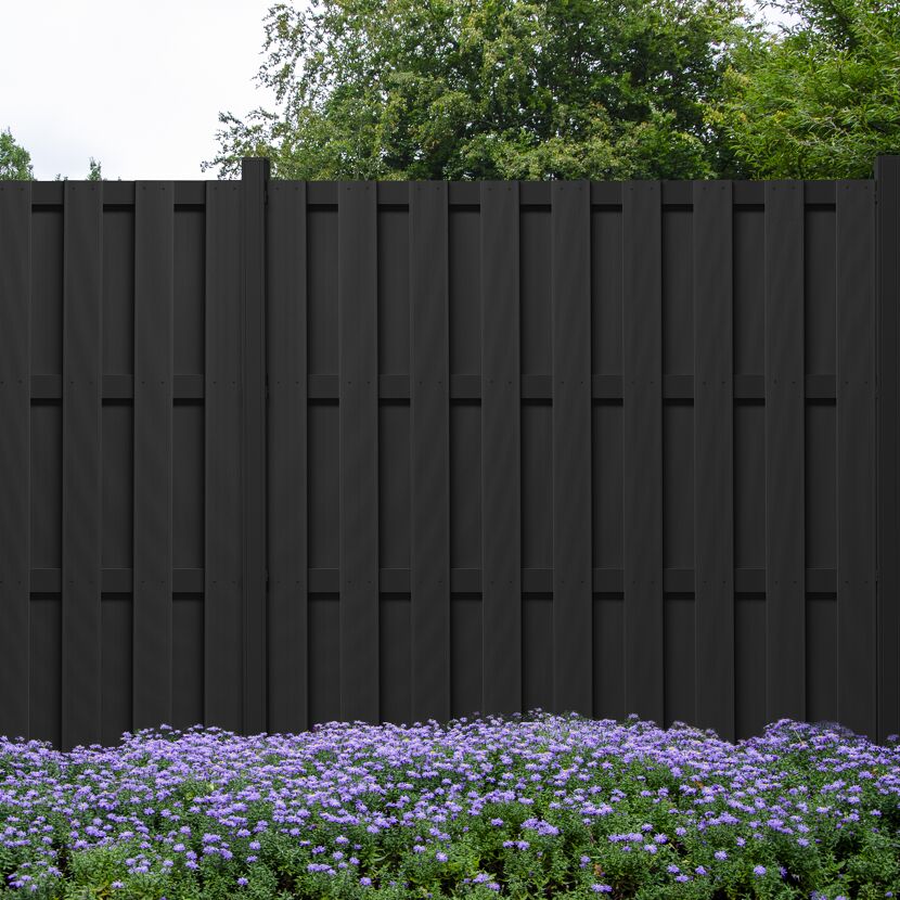 Zaunelement 'Color Line' WPC/Aluminium grau 180 x 180 cm