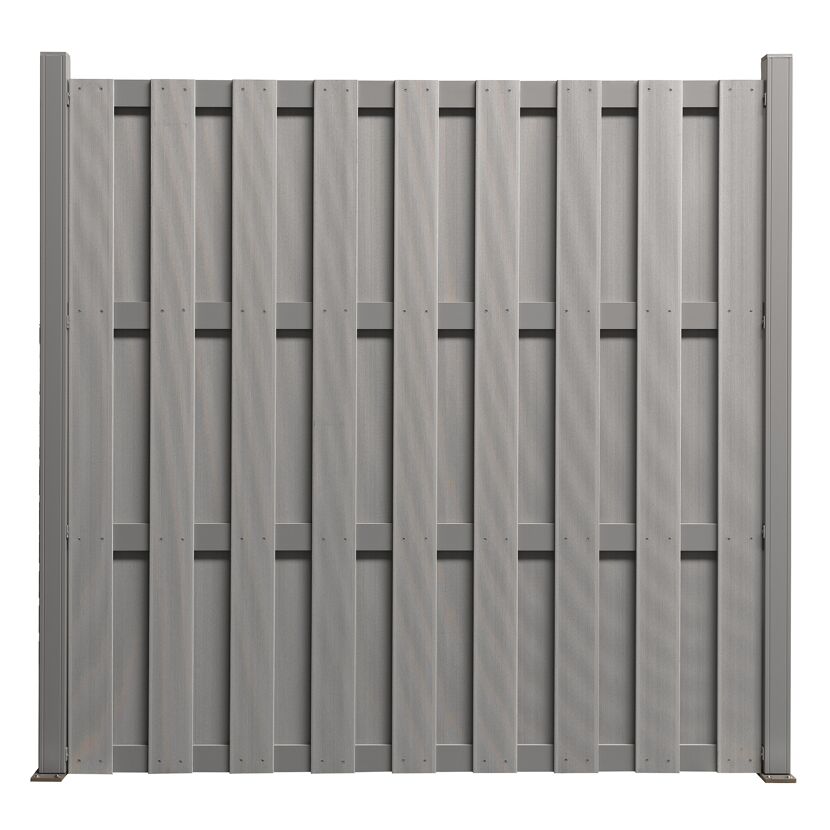 Zaunelement 'Color Line' WPC/Aluminium grau 180 x 180 cm
