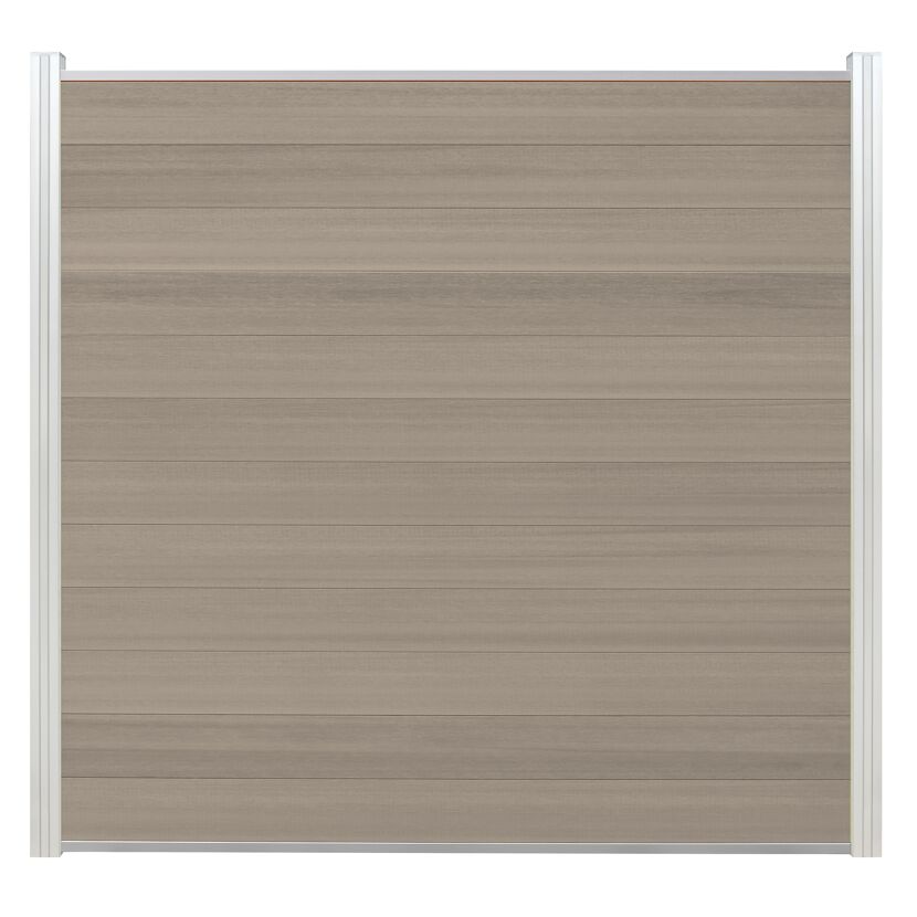 Zaunbohlen 'Cora Line' WPC grau/braun 179 x 14 cm