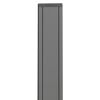 Grauer Zaunpfosten aus Aluminium/Kunststoff.