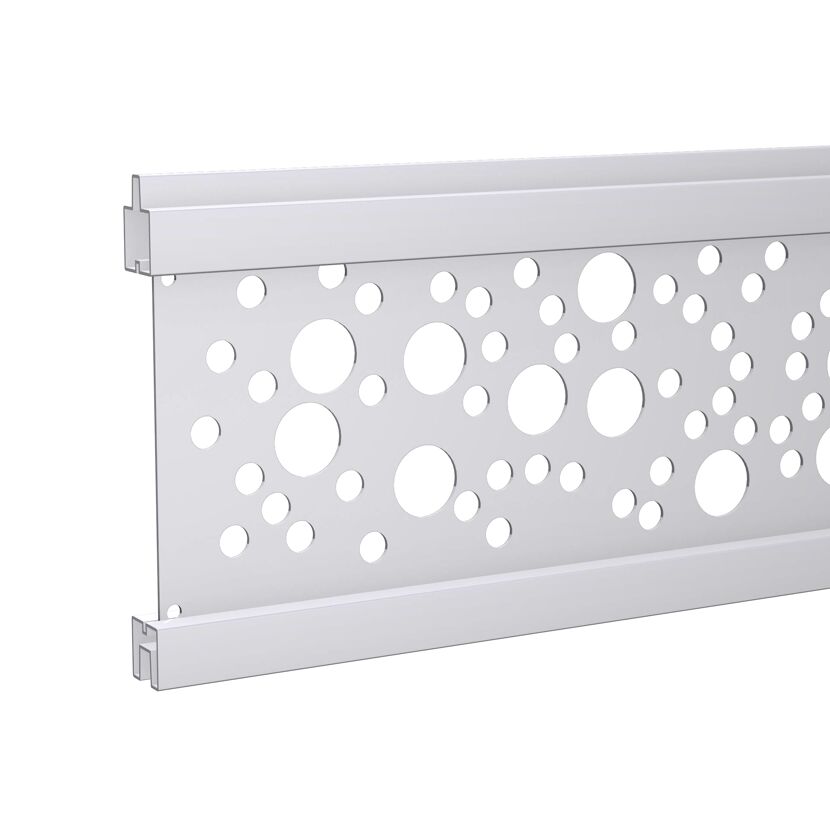 Zaunelement 'Cora Line' Aluminium silber mit runden Löchern