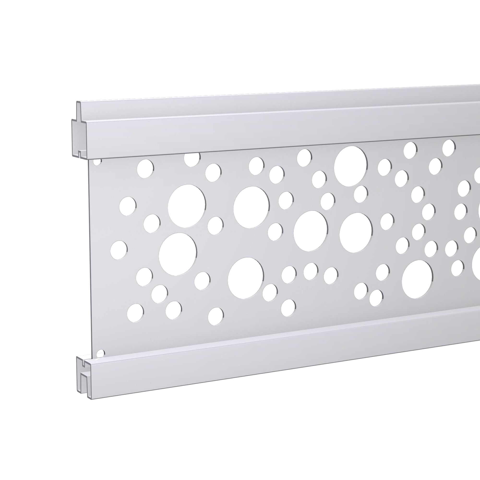 Zaunelement 'Cora Line' Aluminium silber mit runden Löchern