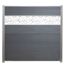 Zaunelement 'Cora Line' Aluminium silber, grau mit Muster.