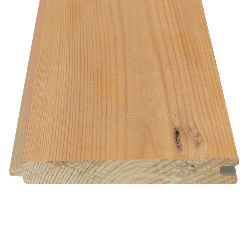 Braune Holz-Zaunbohle 'ThermoLine' mit Nut und Feder