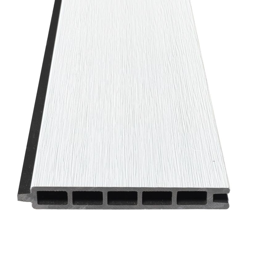 Zaunbohlen 'Cora Line' WPC weiß 179 x 14 cm