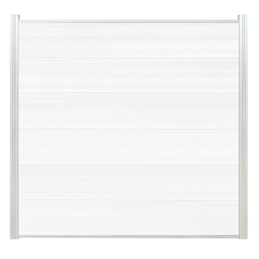 Zaunbohlen 'Cora Line' WPC weiß 179 x 28 cm