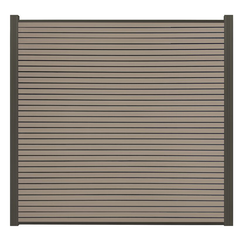Zaunbohlen 'Stella Line' WPC grau/braun 179 x 14 cm