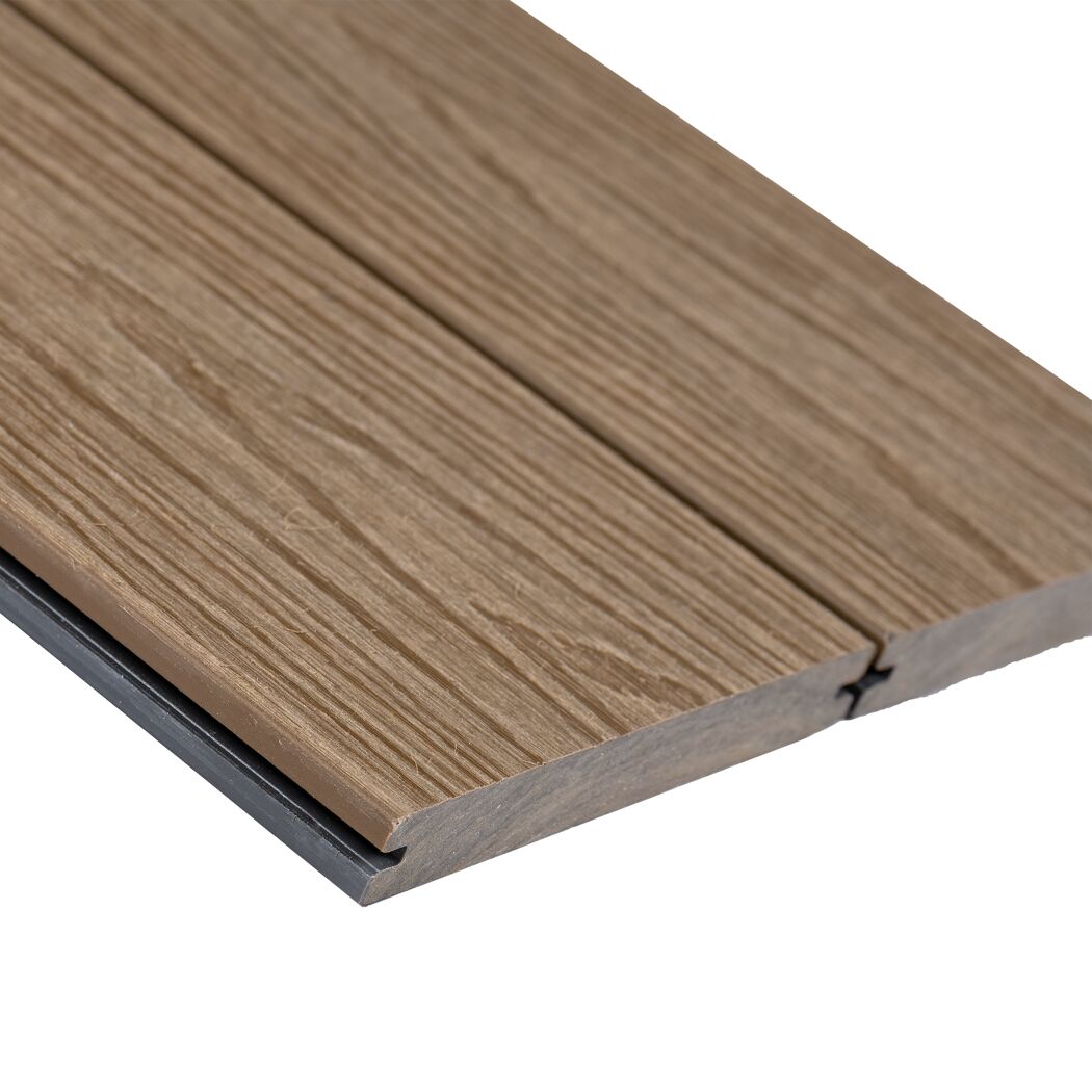 Terrassendiele WPC 300 x 14,3 x 2 cm braun/grau