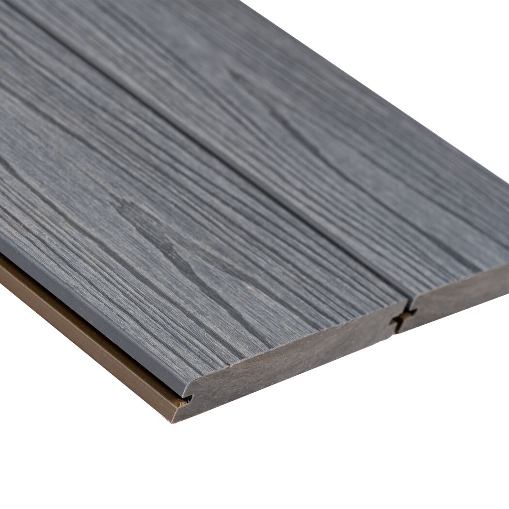 Terrassendiele WPC 300 x 14,3 x 2 cm braun/grau