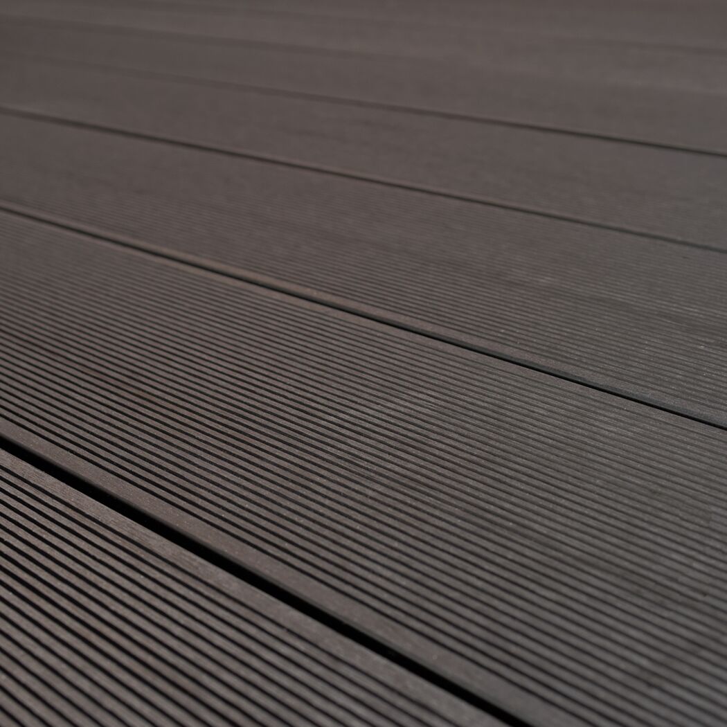 Terrassendiele WPC 400 x 19 x 2 cm grau/schwarz