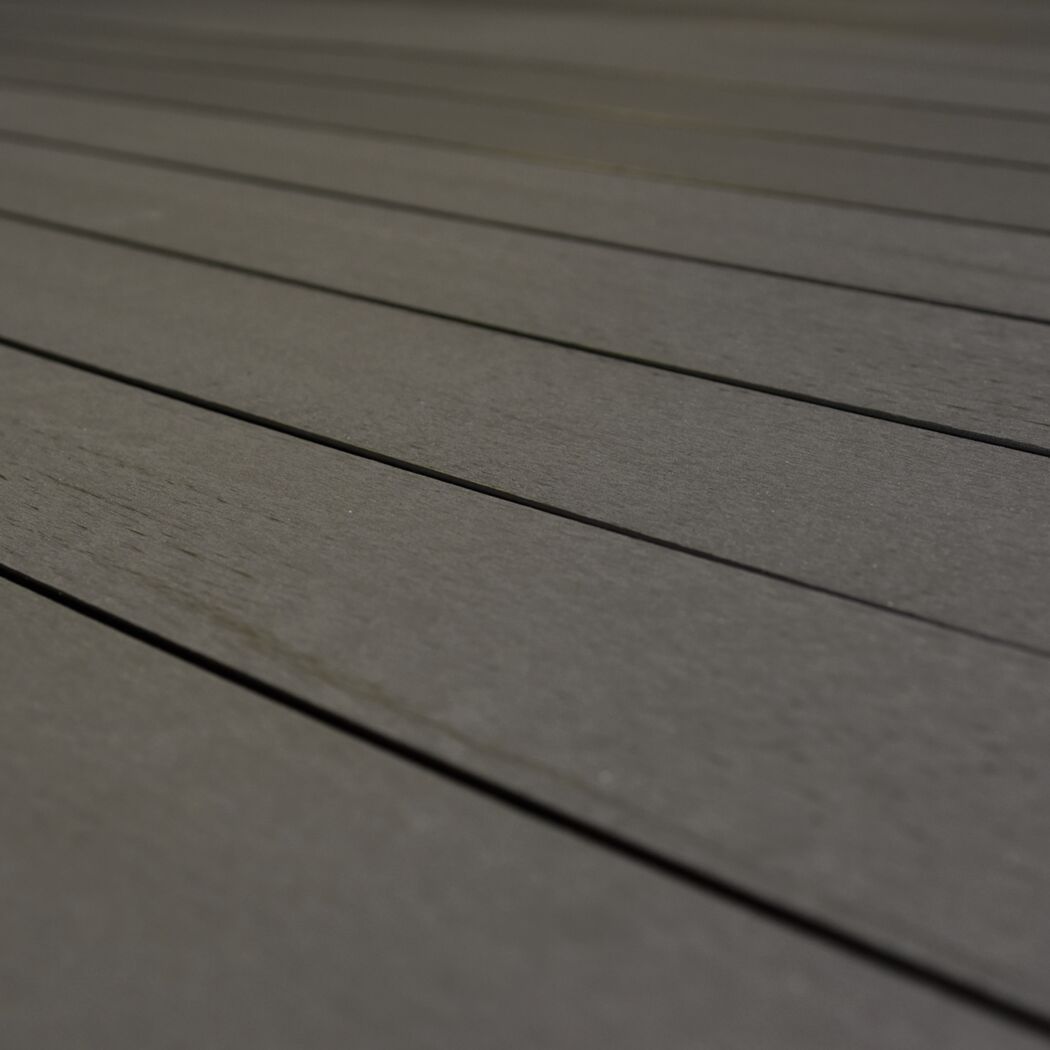 Terrassendiele WPC 300 x 14 x 2 cm grau/schwarz