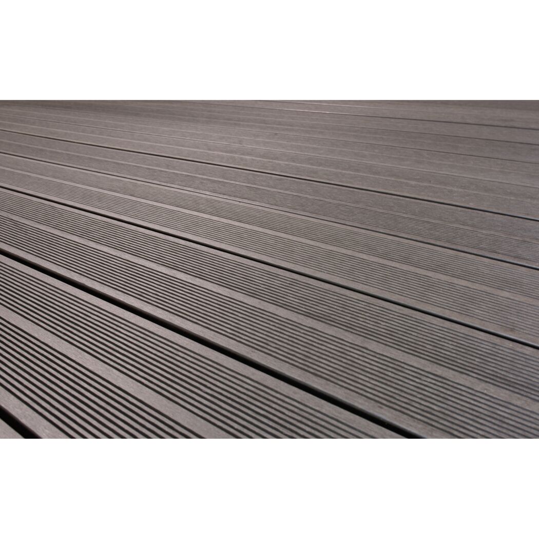 Terrassendiele WPC 300 x 19 x 2 cm grau/schwarz