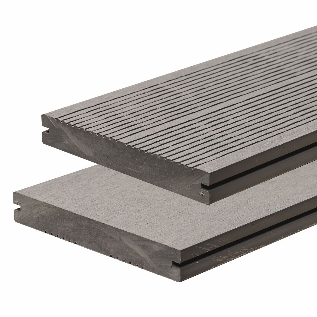 Terrassendiele WPC 300 x 14 x 2 cm grau