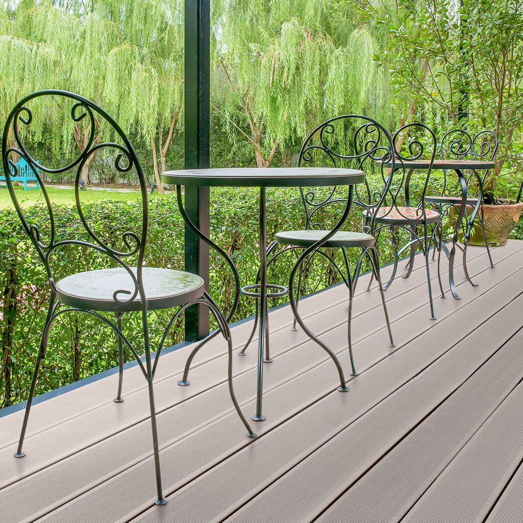 Terrassendiele WPC 300 x 14,5 x 2 cm grau
