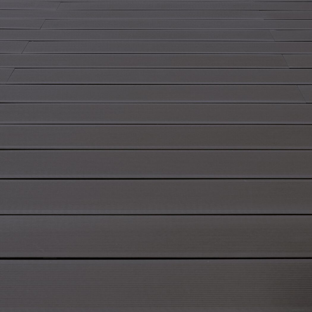 Terrassendiele WPC 300 x 14,5 x 2 cm grau/schwarz