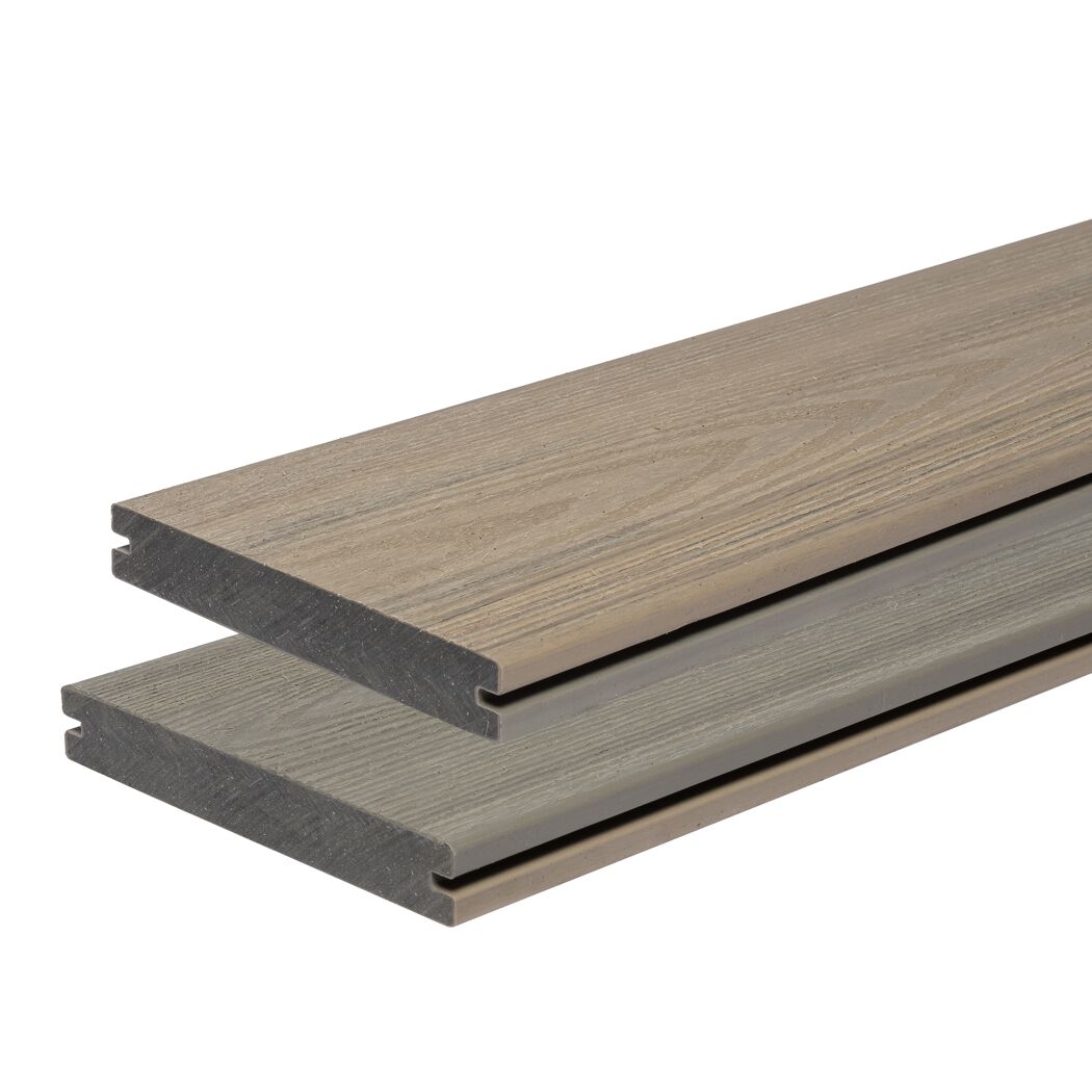Terrassendiele WPC 400 x 14,3 x 2 cm beige/grau