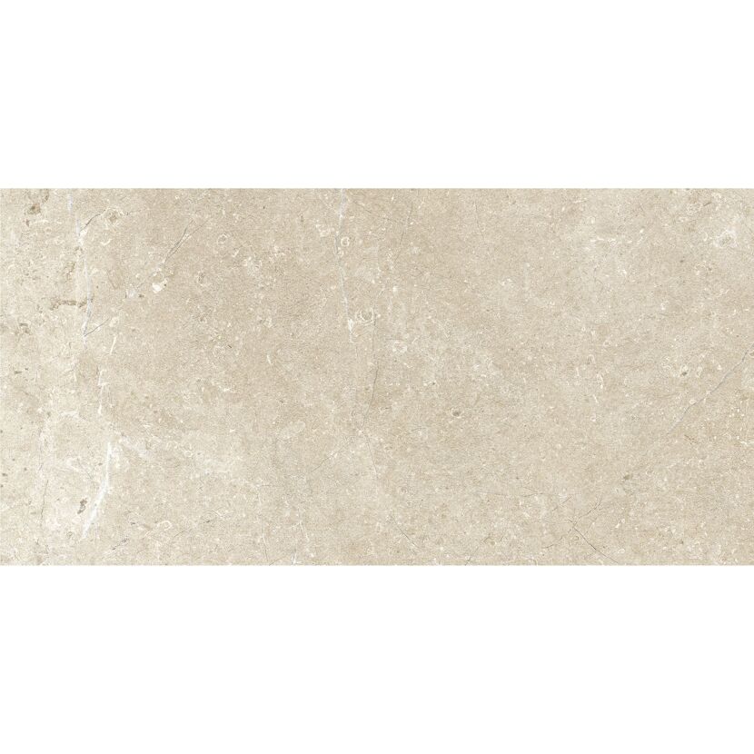 Bodenfliese 'Limestone' Feinsteinzeug sandfarben 30 x 60 cm