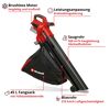 Venturro Akku-Laubsauger mit Fangsack in Rot und Schwarz.