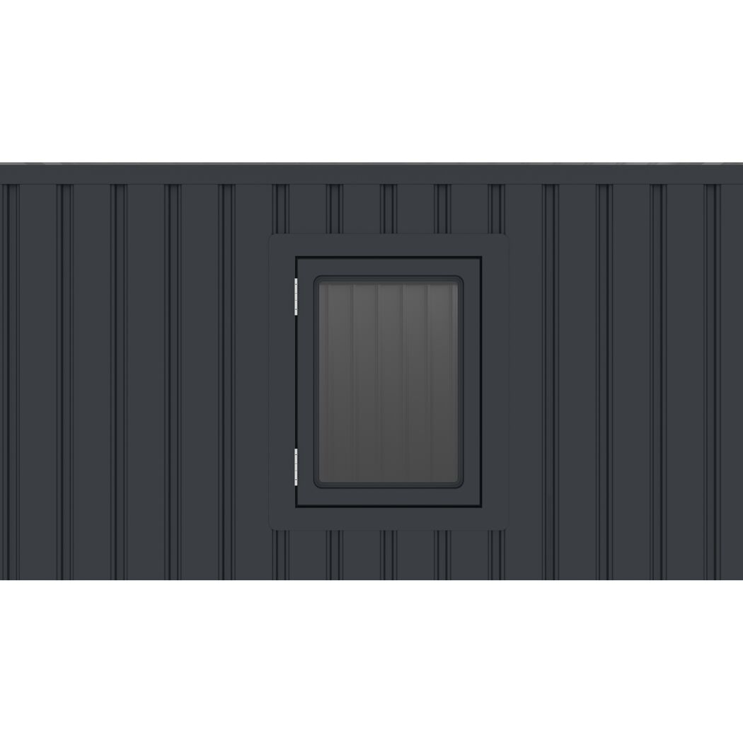 Nahaufnahme Fenster Metallgerätehaus 'Tom' anthrazit.