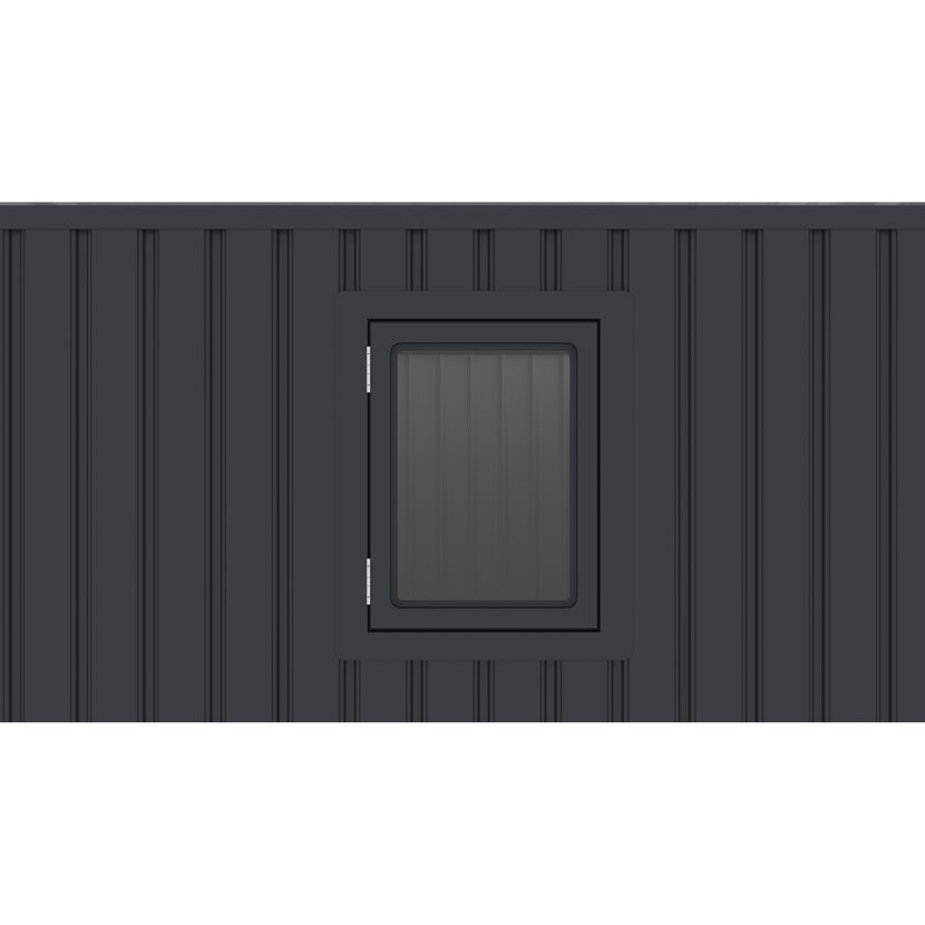 Nahaufnahme Fenster Metallgerätehaus 'Tom' anthrazit.
