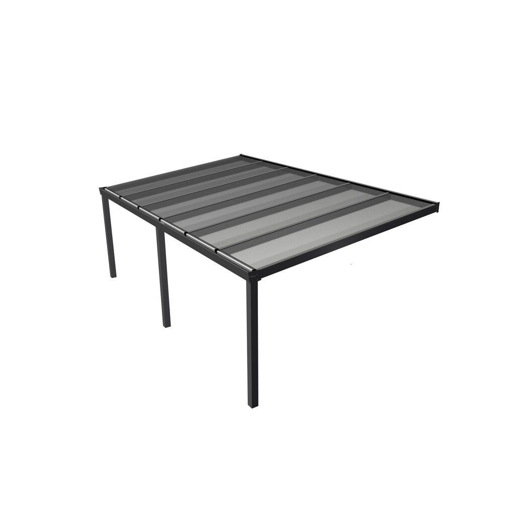 Terrassenüberdachung 'Premium Roof' anthrazit 606 x 400 cm Polycarbonat transparent
