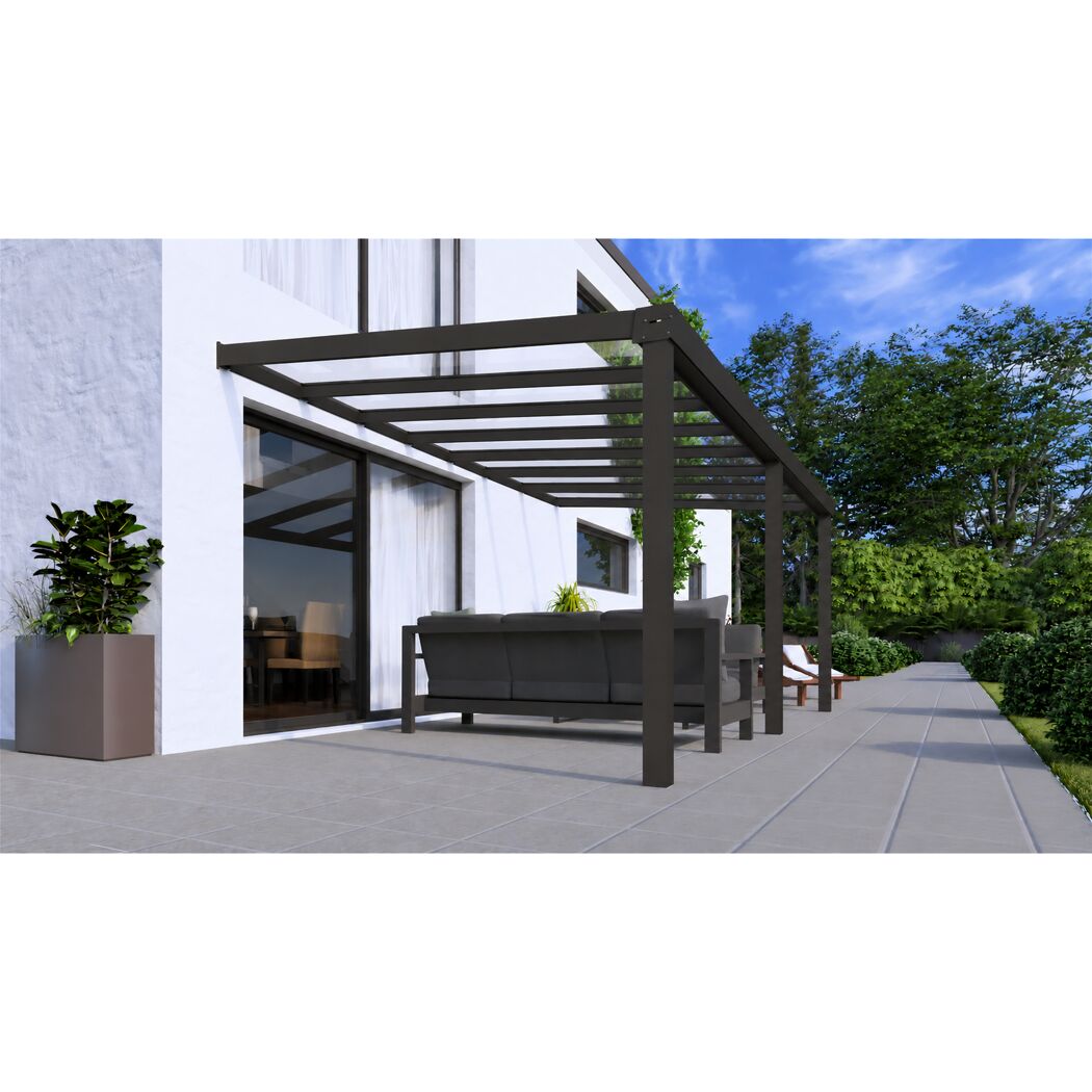 Terrassenüberdachung 'Premium Roof' anthrazit 606 x 400 cm Verbundsicherheitsglas